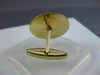 ESTATE LARGE .75CT DIAMOND & ONYX 14K YELLOW CIRCULAR CUFFLINKS & SHIRT STUD SET