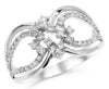 ESTATE .38CT DIAMOND 18KT WHITE GOLD 3D ROUND INFINITY LOVE RING