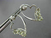 ESTATE .32CT DIAMOND & GREEN AMETHYST 14K WHITE GOLD 3 STONE HEART STUD EARRINGS