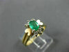 ESTATE .60CT DIAMOND & EMERALD 14K WHITE & YELLOW GOLD FLOWER COCKTAIL RING #804