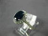 ESTATE 1.90CT DIAMOND & AAA OVAL SAPPHIRE 14K WHITE GOLD 3D HALO ENGAGEMENT RING