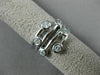 ESTATE WIDE .60CT DIAMOND 14KT WHITE GOLD 3D MULTI ROW 7 STONE LUCKY LOVE RING