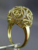 ESTATE WIDE .55CT DIAMOND 14KT YELLOW GOLD 3D OPEN FILIGREE DOME SHAPE FUN RING
