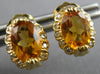 1.47CT DIAMOND & AAA CITRINE 14KT YELLOW GOLD OVAL & ROUND FLOWER STUD EARRINGS