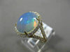 ESTATE LARGE 3.62CT DIAMOND & AAA AUSTRALIAN OPAL 14K YELLOW GOLD OVAL HALO RING