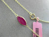 ESTATE LONG 20.83CT RUBIES 14KT YELLOW GOLD 3D MARQUISE SHAPE TIN TOP NECKLACE