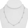 LARGE 2.0CT DIAMOND 14KT WHITE GOLD ROUND BEZEL BY THE YARD ADJUSTABLE NECKLACE