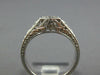 ANTIQUE .62CT DIAMOND 14KT WHITE GOLD HEXAGON FILIGREE ART DECO ENGAGEMENT RING