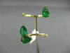 ESTATE LARGE 1.40CT DIAMOND & AAA EMERALD 14KT YELLOW GOLD DOUBLE PEAR FUN RING