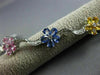 ESTATE 10.02CT DIAMOND & MULTI COLOR SAPPHIRE 18KT WHITE GOLD 3D FLOWER BRACELET