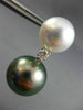 EXTRA LARGE .28CT DIAMOND AAA SOUTH SEA & TAHITIAN PEARLS 18KT GOLD 3D EARRINGS