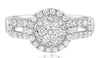 .81CT DIAMOND 14KT WHITE GOLD 3D ROUND CLASSIC CLUSTER HALO FRIENDSHIP FUN RING