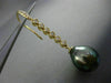 ESTATE LARGE .36CT DIAMOND 18KT YELLOW GOLD AAA TAHITIAN PEARL HANGING EARRINGS