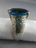 ESTATE 10.16CT DIAMOND & LONDON BLUE TOPAZ 14KT WHITE GOLD OVAL ENGAGEMENT RING