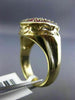 ESTATE WIDE 1.13CT DIAMOND & AAA PINK RUBY 14KT YELLOW GOLD 3D OVAL CLUSTER RING