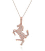 ESTATE .76CT ROUND CUT DIAMOND 18K ROSE GOLD 3D CLASSIC PAVE LUCKY HORSE PENDANT