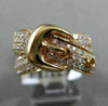 ESTATE WIDE 1.34CT ROUND DIAMOND 18KT ROSE GOLD 3D MULTI ROW BELT FUN RING VVS