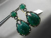 ESTATE LARGE 1.15CT DIAMOND & GREEN AGATE 14K YELLOW GOLD 3D PEAR SHAPE EARRINGS