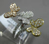 ESTATE LARGE .97CT DIAMOND 18K WHITE YELLOW ROSE GOLD 3D BUTTERFLY LOVE FUN RING