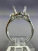 ESTATE LARGE .80CT DIAMOND 14KT WHITE GOLD OVAL HALO SEMI MOUNT ENGAGEMENT RING