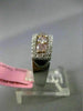 ESTATE WIDE 1.25CT DIAMOND 18K 2 TONE GOLD 5 STONE HALO WEDDING ANNIVERSARY RING