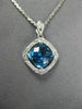 ESTATE 1.92CT DIAMOND & AAA BLUE TOPAZ 14K WHITE GOLD 3D FILIGREE ETOILE PENDANT