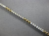 ESTATE 1.37CT DIAMOND 14KT 2 TONE GOLD 3D MULTI BEAD BY THE YARD TENNIS BRACELET