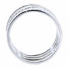 ESTATE .15CT DIAMOND 18KT WHITE GOLD 3D CLASSIC MULTI ROW SEMI ETERNITY FUN RING
