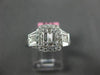 WIDE 1.0CT ROUND & BAGUETTE DIAMOND 18KT WHITE GOLD HALO LUCIDA ENGAGEMENT RING