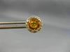 ESTATE 1.51CT DIAMOND & YELLOW SAPPHIRE 14KT WHITE GOLD ROUND HALO STUD EARRINGS