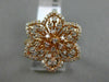 ESTATE LARGE .68CT DIAMOND 14KT ROSE GOLD 3D FLOWER STAR ETOILE FILIGREE RING