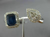 LARGE 2.50CT DIAMOND & AAA SAPPHIRE 14K WHITE GOLD 3D CLUSTER DOUBLE FINGER RING