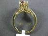 ANTIQUE WIDE .42CT DIAMOND & RUBY 14K YELLOW GOLD FILIGREE COCKTAIL RING #21467
