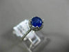 ESTATE .92CT DIAMOND & AAA SAPPHIRE 14K WHITE GOLD 3D ROUND HALO ENGAGEMENT RING