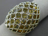ESTATE MASSIVE .15CT DIAMOND 18KT TWO TONE GOLD ETOILE CRISS CROSS FILIGREE RING