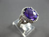 4.88CT DIAMOND & AAA AMETHYST 14KT WHITE GOLD OVAL & ROUND HALO ENGAGEMENT RING