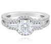 1.71CT DIAMOND 14KT WHITE GOLD ROUND & BAGUETTE 3 STONE CLASSIC ENGAGEMENT RING
