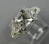 ESTATE WIDE .50CT DIAMOND 14KT WHITE GOLD SQUARE HALO SEMI MOUNT ENGAGEMENT RING