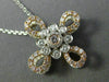 ESTATE 1.05CT WHITE & PINK DIAMOND 18K 2 TONE GOLD 3D FLOWER BY THE YARD PENDANT