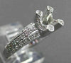 ESTATE WIDE .50CT DIAMOND 14K WHITE GOLD 3 ROW SEMI MOUNT ENGAGEMENT RING #14896