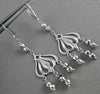 ESTATE 14KT WHITE GOLD LEVERBACK HANGING FILIGREE EARRINGS 64MM x 18MM #19421