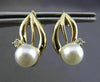 ANTIQUE DIAMOND & AAA SOUTH SEA PEARL 14K YELLOW GOLD 3D HANGING EARRINGS #24402