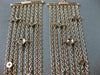 ESTATE LARGE .80CT DIAMOND 14KT ROSE GOLD BY THE YARD MULTI ROW HANGING EARRINGS