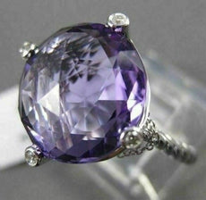 ESTATE 10.25CTW DIAMOND & AAA EXTRA FACET AMETHYST 14KT WHITE 3D ENGAGEMENT RING