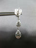 1.57CT DIAMOND 18KT WHITE GOLD 3D CLUSTER INVISIBLE TEAR DROP HANGING EARRINGS