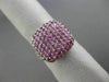 ESTATE LARGE 2.82CT DIAMOND & AAA PINK SAPPHIRE 18KT WHITE GOLD 3D SQUARE RING