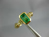 1.20CT DIAMOND & AAA EMERALD 18KT YELLOW GOLD SEMI BEZEL CLASSIC ENGAGEMENT RING
