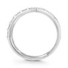 WIDE .43CT DIAMOND 14K WHITE GOLD 3D ROUND & BAGUETTE MULTI ROW CRISS CROSS RING