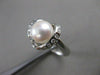ESTATE DIAMOND 8.5MM SOUTH SEA PEARL 18K WHITE GOLD HEART COCKTAIL RING 12M 6545
