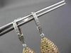 ESTATE LARGE 3.68CT FANCY DIAMOND 18K WHITE & ROSE GOLD PEAR SHAPE DROP EARRINGS